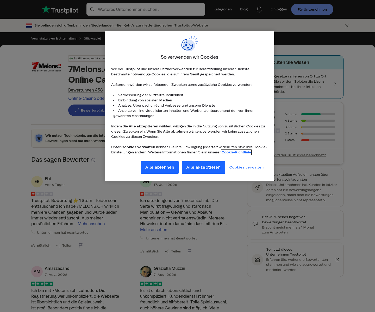 Cattura della pagina di recensioni usata esclusivamente come contesto degli utenti